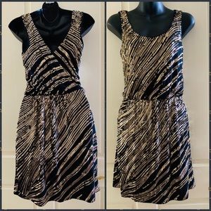 Beaded sequin cocktail mini dress